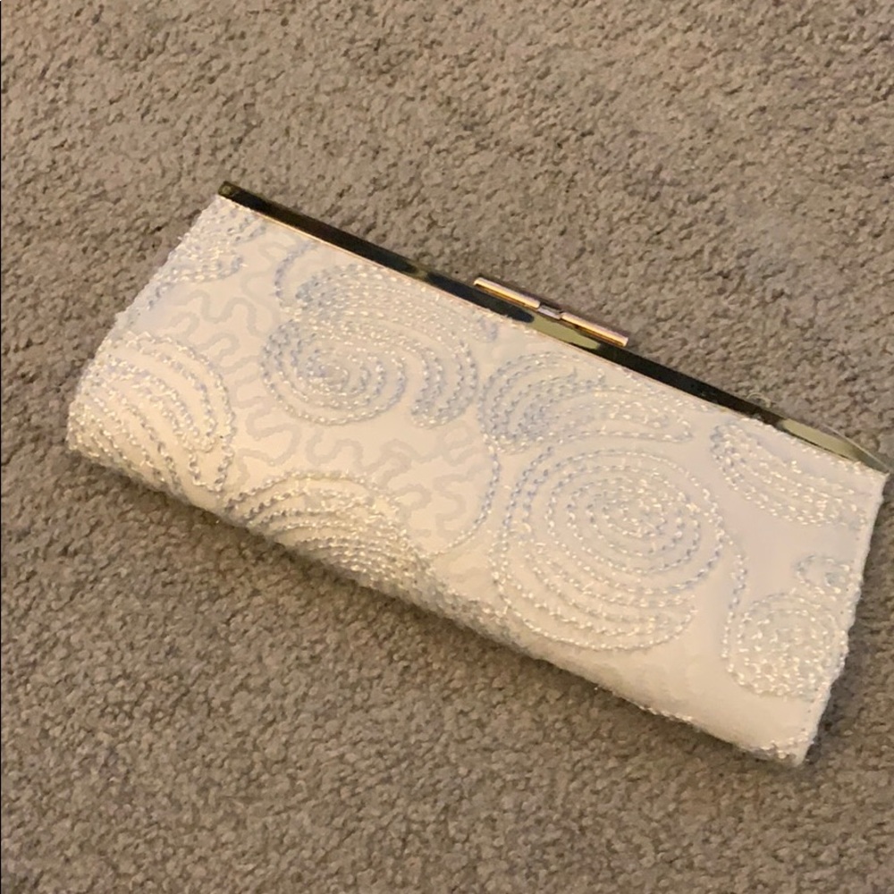 Charming Charlie NWT bridal white clutch